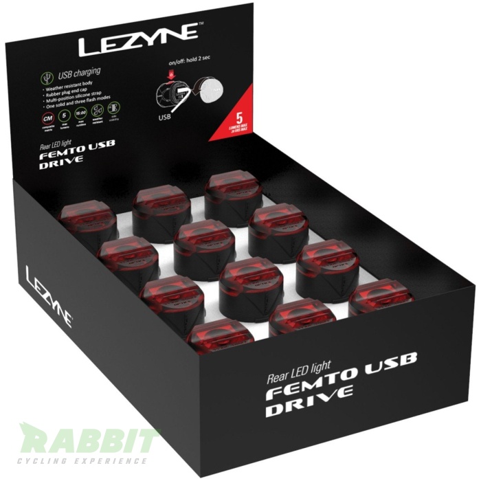 Lezyne FEMTO USB DRIVE BOX SET REAR BLK