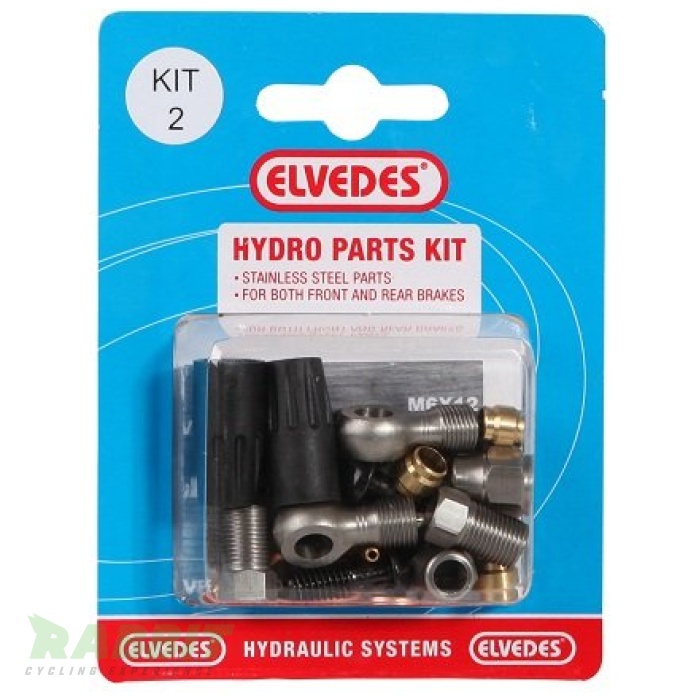 Elvedes Parts Kit 2 universele hydraulische componenten RVS (alleen voor remslang)