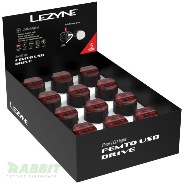Lezyne FEMTO USB DRIVE BOX SET REAR BLK